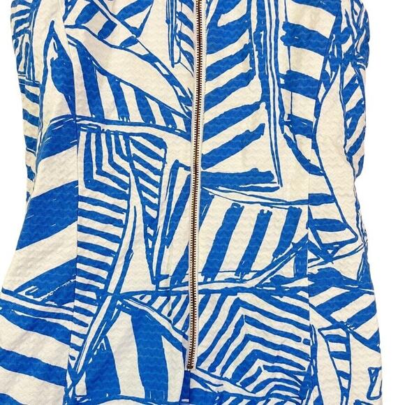 Lilly Pulitzer Annabelle Shift Blue Nautical Mini Sleeveless 100% Cotton Dress 4 - Picture 12 of 16